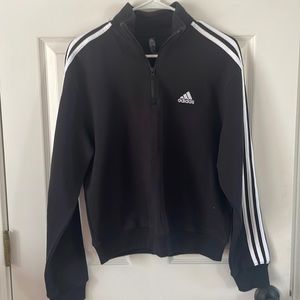 Adidas womens 3/4 zip black sweatshirt
